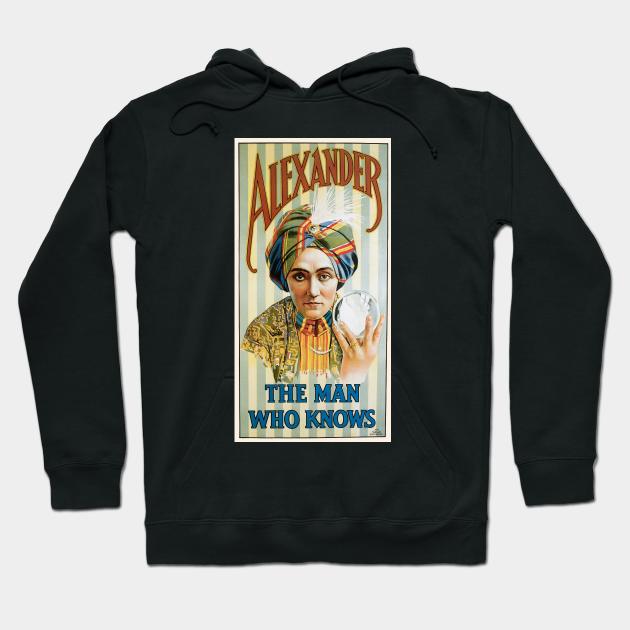 Vintage Magic Poster Art, Alexander, the Man Who Knows Hoodie by MasterpieceCafe